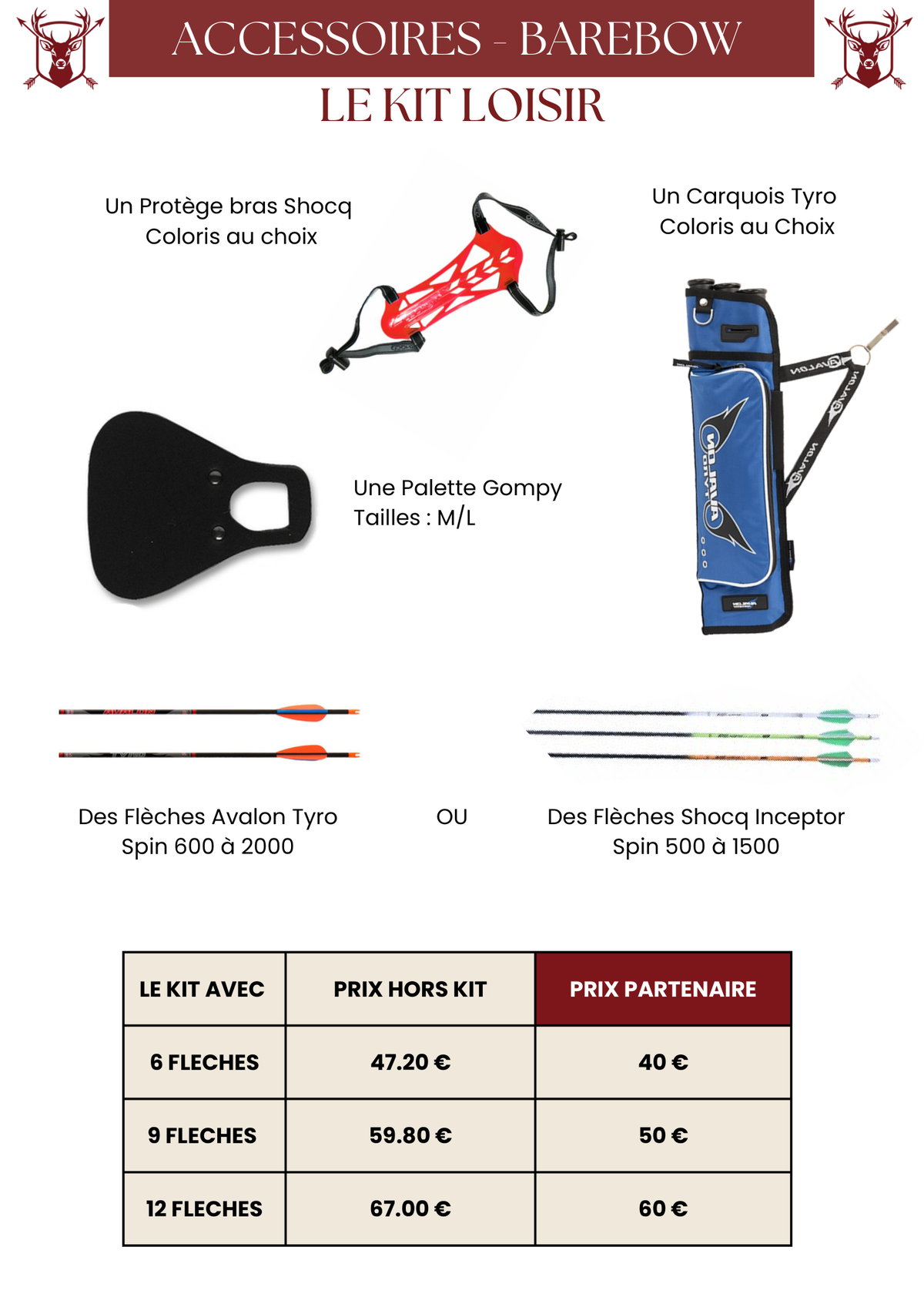 Kit Accessoires Barebow Loisir - MFA