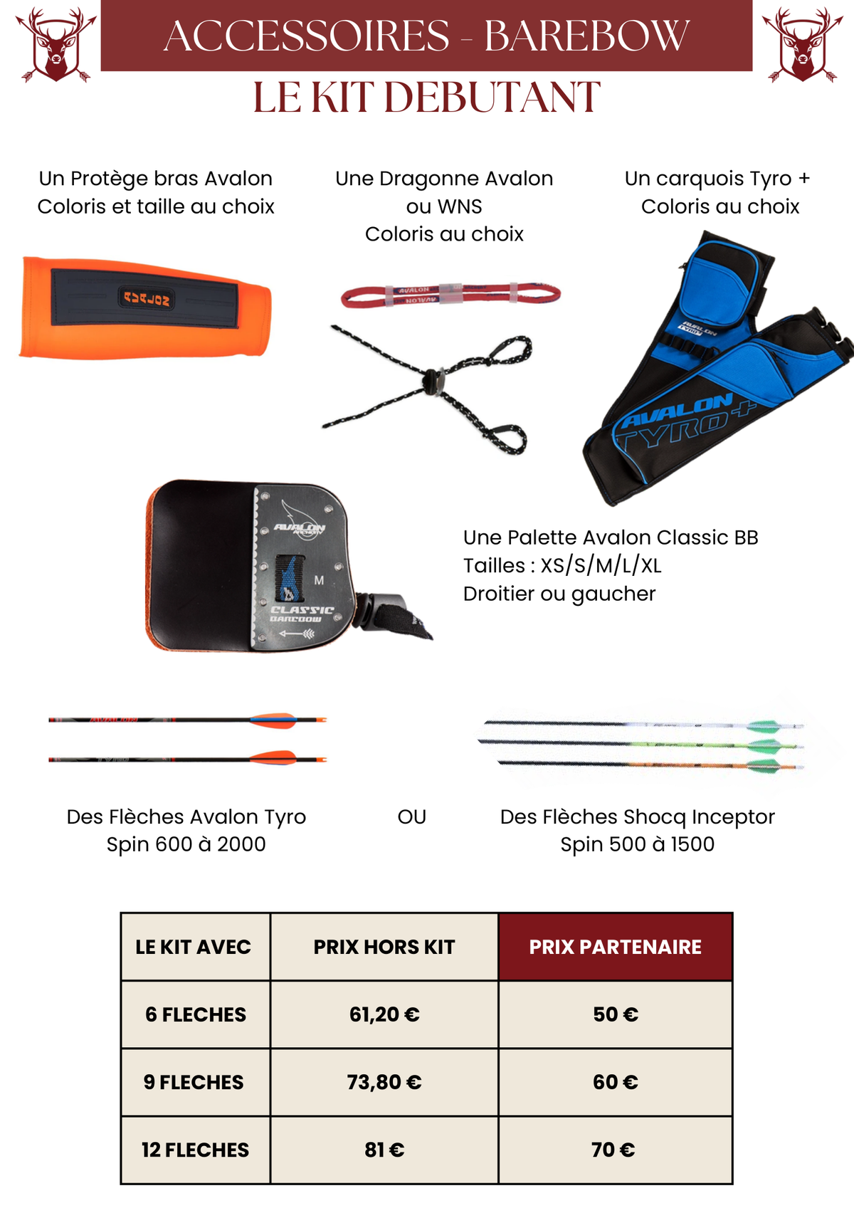 Kit Accessoires Barebow Débutant - MFA