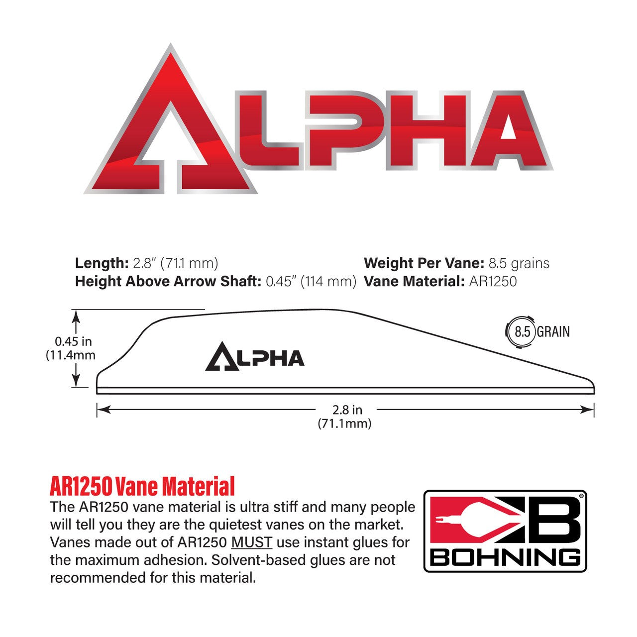 Vanes Alpha 2.8" - Bohning