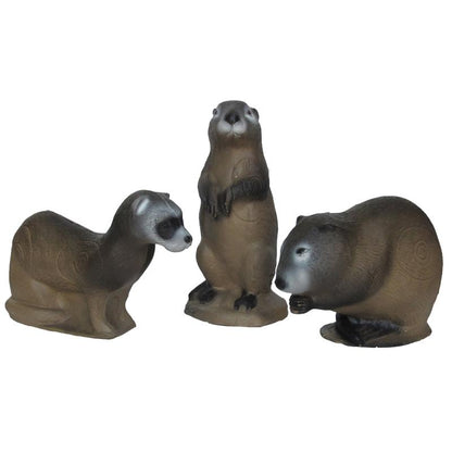 Pack Famille Vison Rat Musqué Chien de Prairie Cible 3D - 3Di