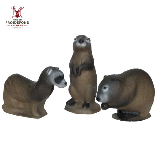 Pack Famille Vison Rat Musqué Chien de Prairie Cible 3D - 3Di