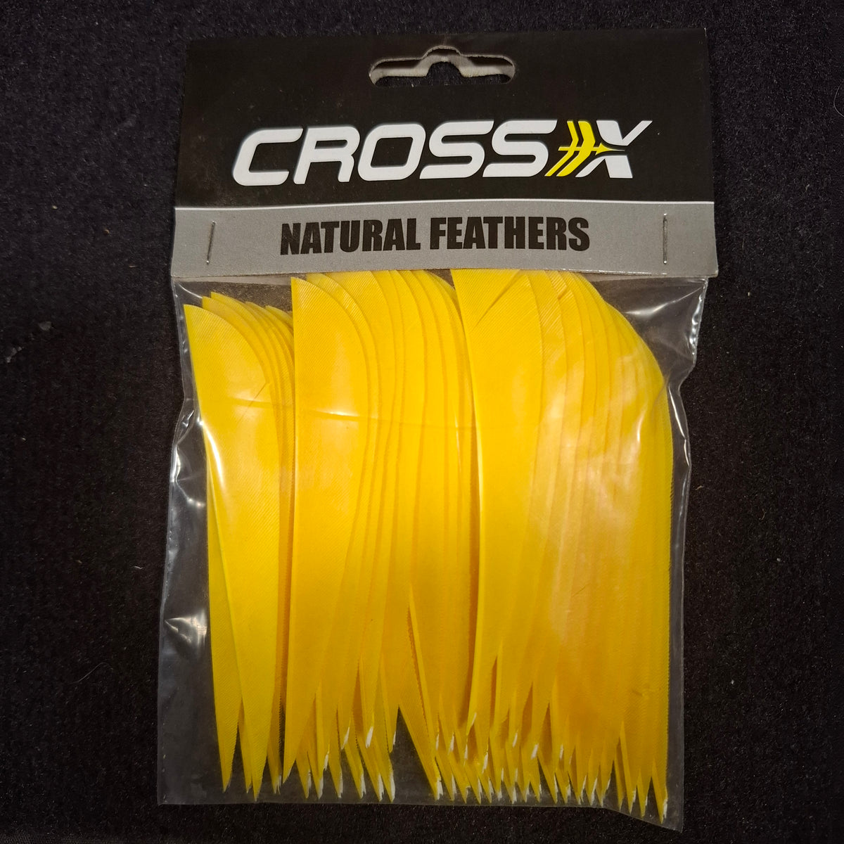 50 plumes naturelles 4" paraboliques jaune Cross X - occasion