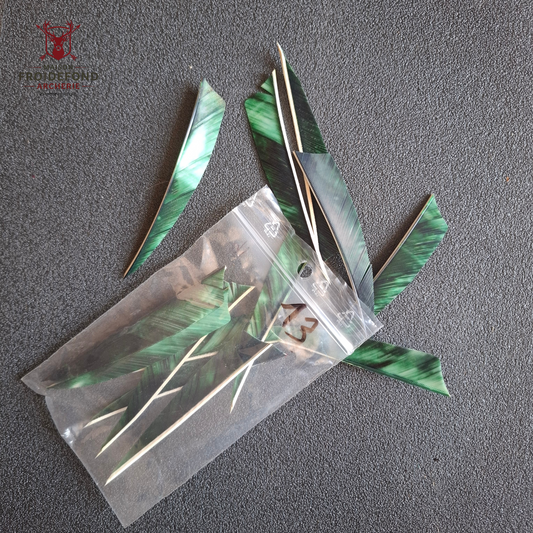 Lot 12 plumes vertes shield 4" - occasion